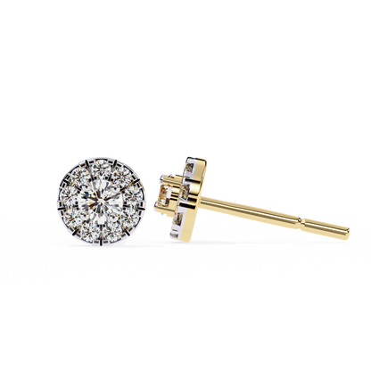0.52 CTW Round Lab-Grown Diamond Halo Stud Earrings in 14K Gold
