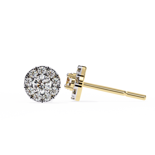 0.52 CTW Round Lab-Grown Diamond Halo Stud Earrings in 14K Gold — product image 2