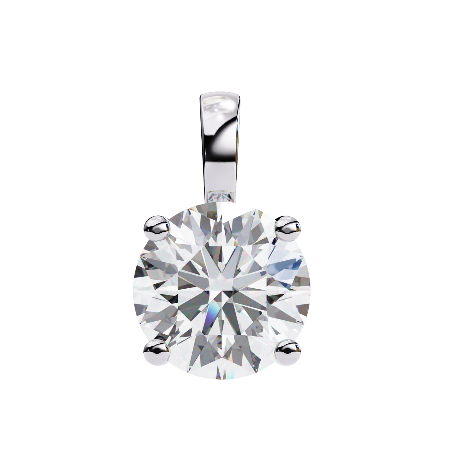 3.00 CT Cushion-Cut Lab-Grown Diamond Fleur-de-Lis Filigree Pendant Necklace in 14K Gold & Platinum