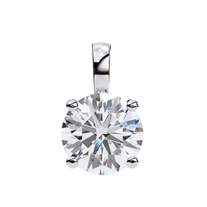 3.00 CT Cushion-Cut Lab-Grown Diamond Fleur-de-Lis Filigree Pendant Necklace in 14K Gold & Platinum