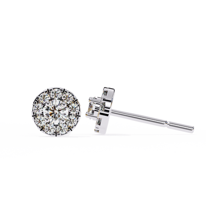 0.52 CTW Round Lab-Grown Diamond Halo Stud Earrings in 14K Gold