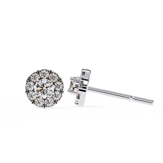 0.52 CTW Round Lab-Grown Diamond Halo Stud Earrings in 14K Gold