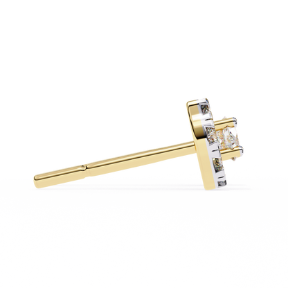 0.52 CTW Round Lab-Grown Diamond Halo Stud Earrings in 14K Gold