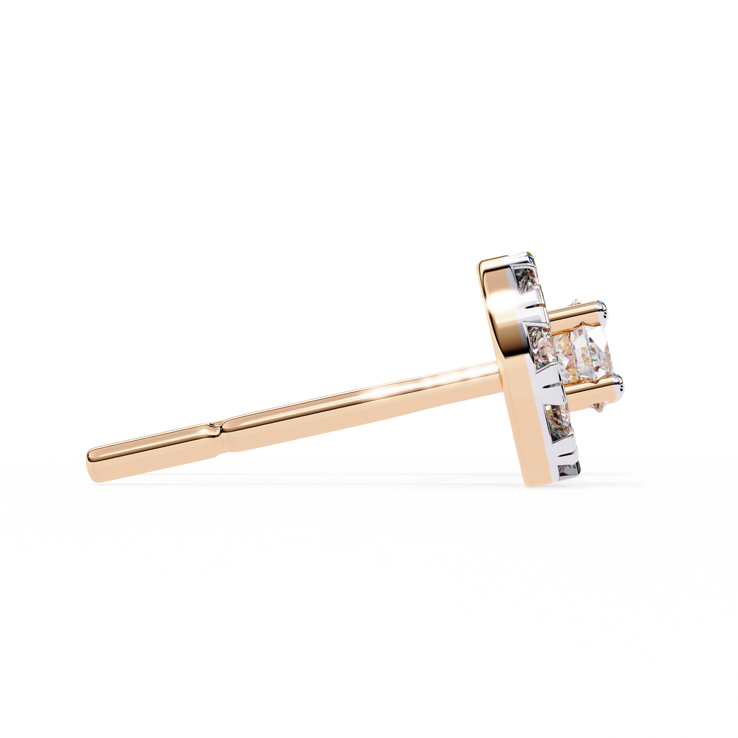 0.52 CTW Round Lab-Grown Diamond Halo Stud Earrings in 14K Gold