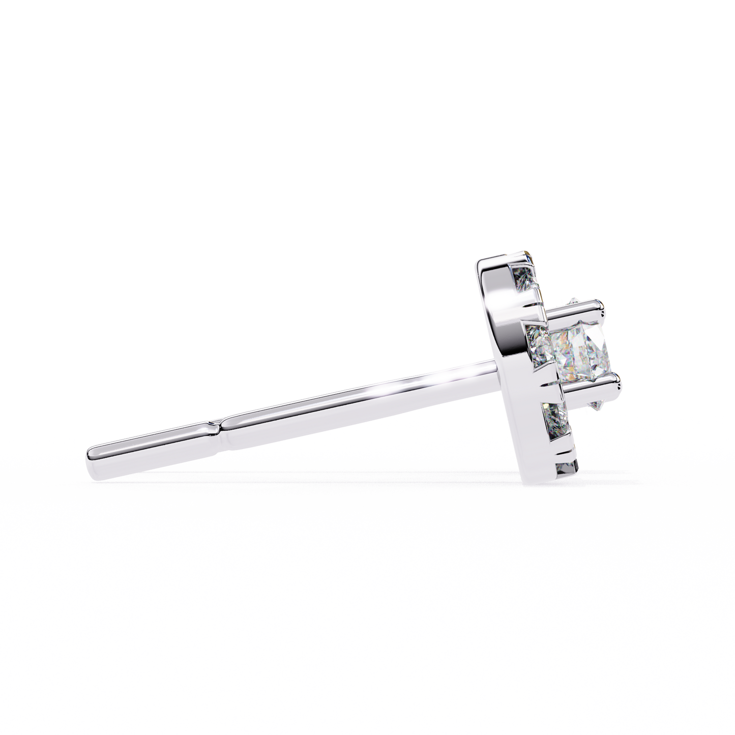 0.52 CTW Round Lab-Grown Diamond Halo Stud Earrings in 14K Gold