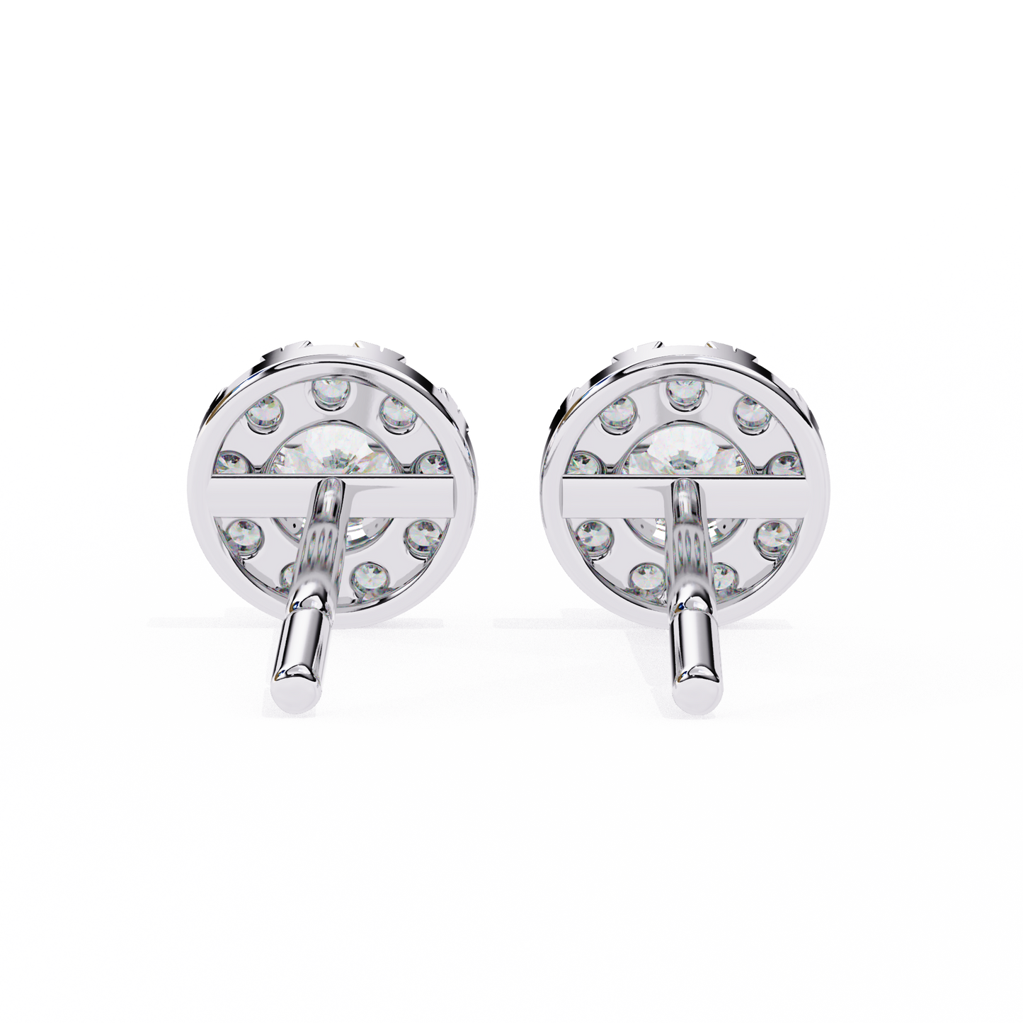 0.52 CTW Round Lab-Grown Diamond Halo Stud Earrings in 14K Gold