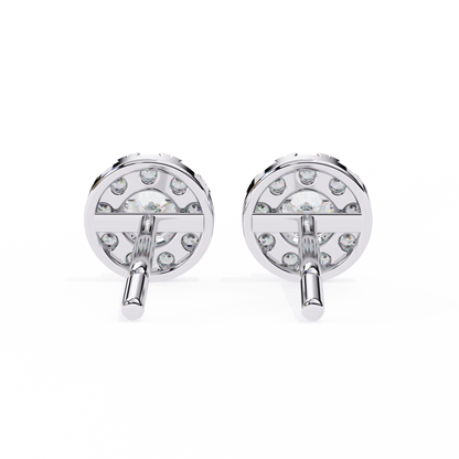 0.52 CTW Round Lab-Grown Diamond Halo Stud Earrings in 14K Gold