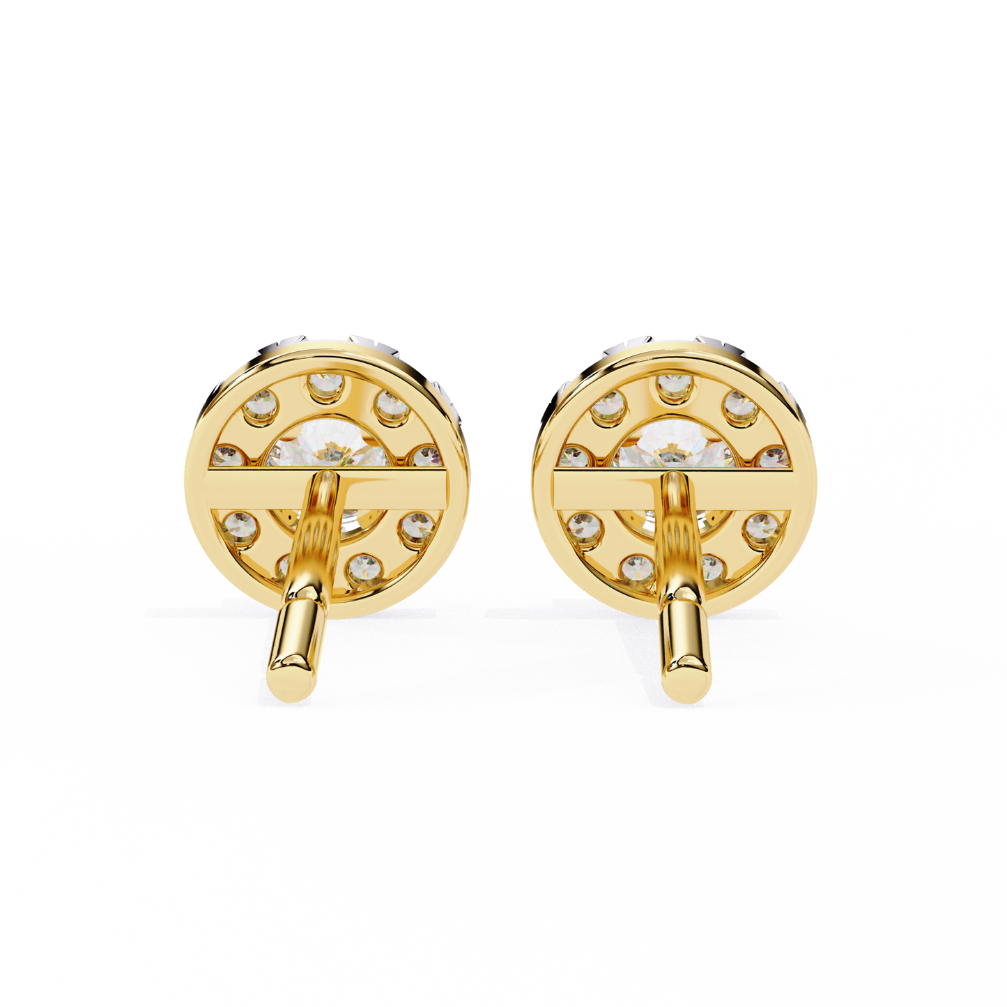 0.52 CTW Round Lab-Grown Diamond Halo Stud Earrings in 14K Gold