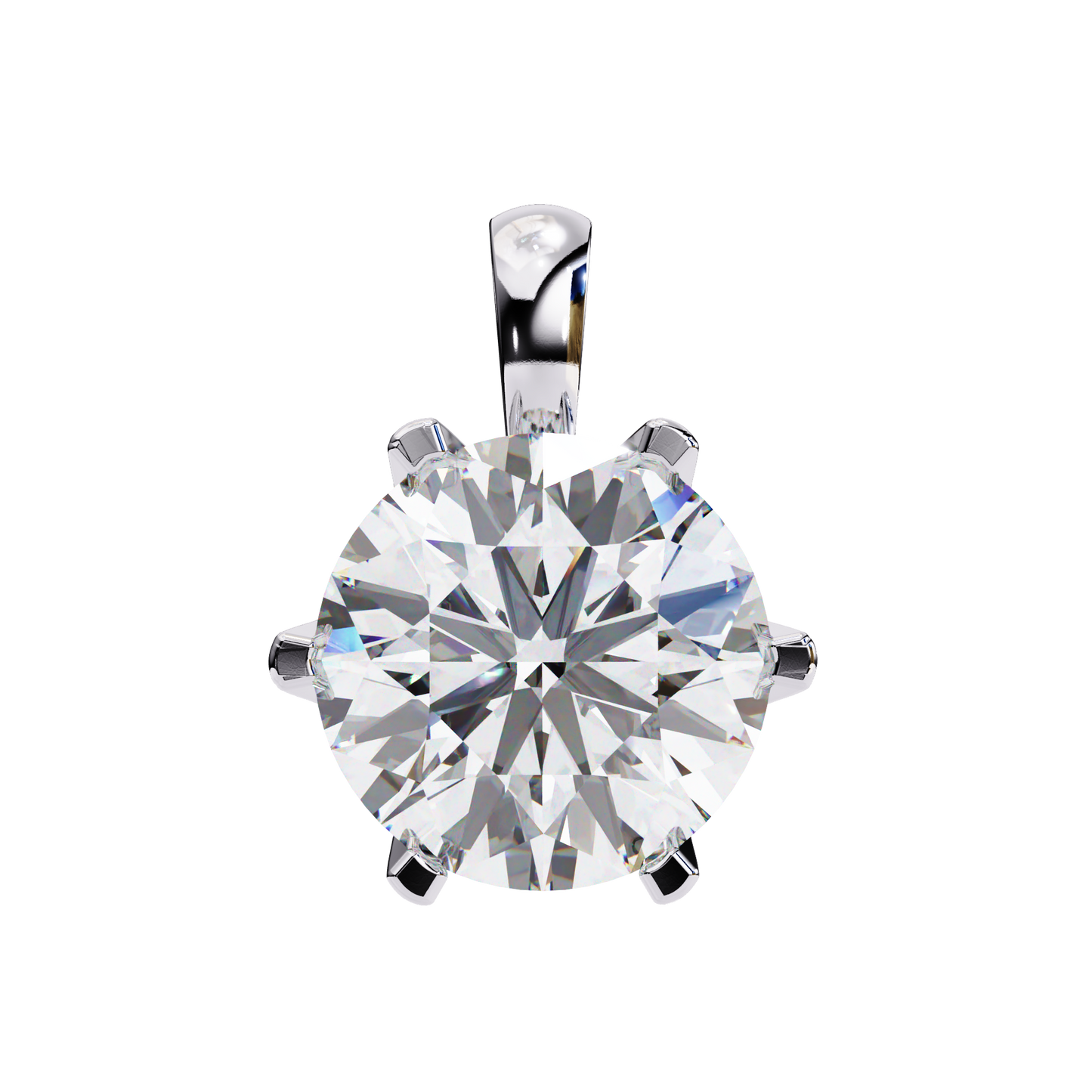 2.20 CT Round Lab-Grown Diamond Crown Solitaire Pendant Necklace in 14K Gold & Platinum