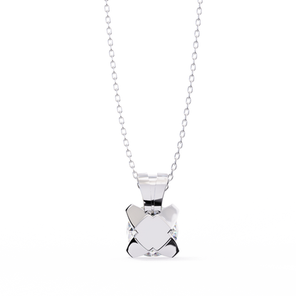 2.20 CT Round Lab-Grown Diamond Sculptural Solitaire Pendant Necklace in 14K Gold & Platinum