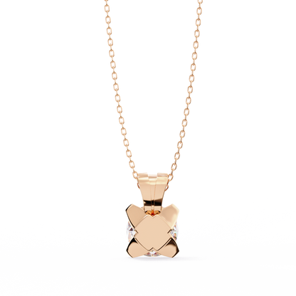 2.20 CT Round Lab-Grown Diamond Sculptural Solitaire Pendant Necklace in 14K Gold & Platinum