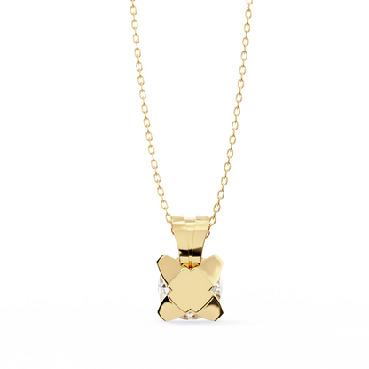 2.20 CT Round Lab-Grown Diamond Sculptural Solitaire Pendant Necklace in 14K Gold & Platinum