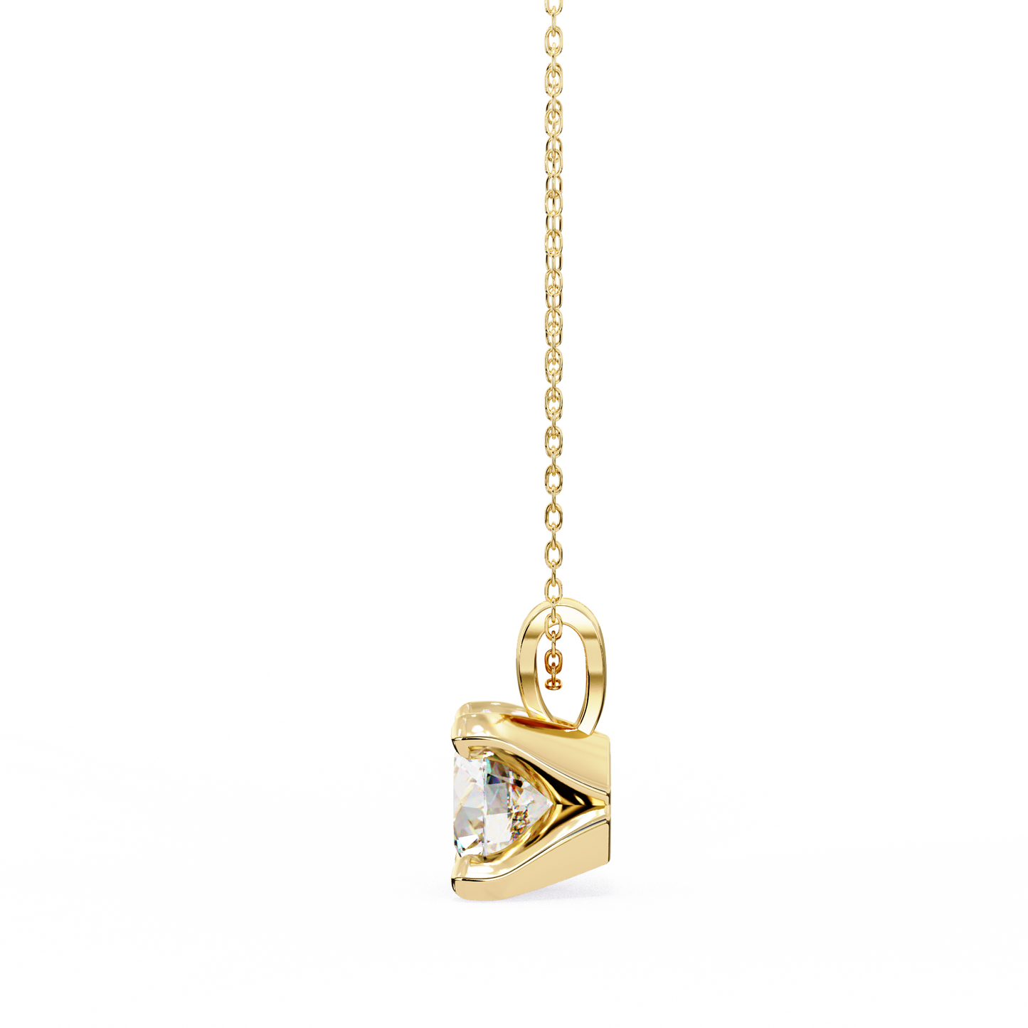 2.20 CT Round Lab-Grown Diamond Sculptural Solitaire Pendant Necklace in 14K Gold & Platinum