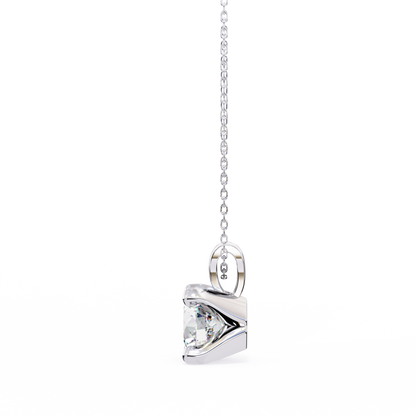 2.20 CT Round Lab-Grown Diamond Sculptural Solitaire Pendant Necklace in 14K Gold & Platinum