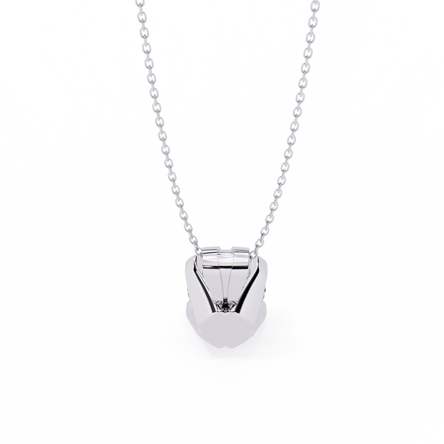 2.20 CT Round Lab-Grown Diamond Sculptural Solitaire Pendant Necklace in 14K Gold & Platinum