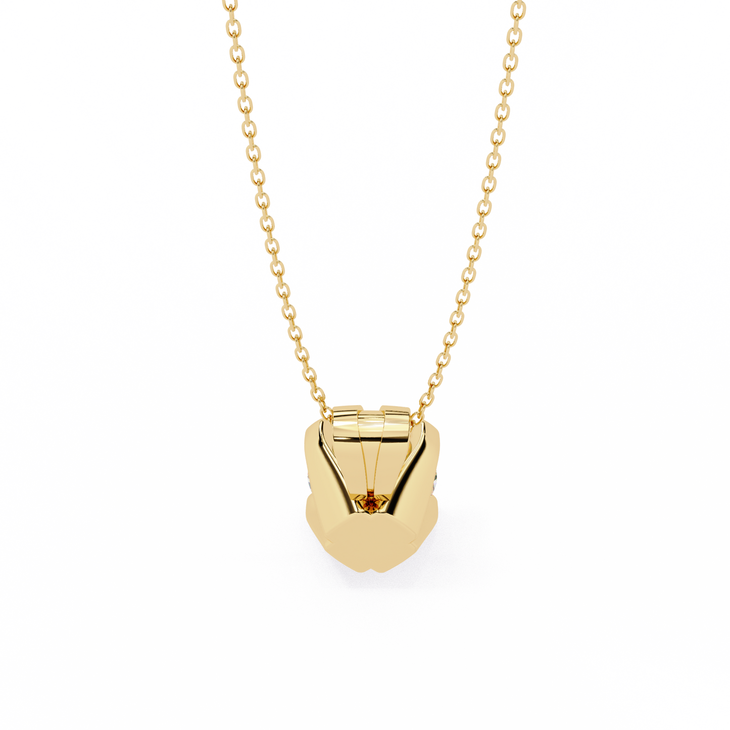 2.20 CT Round Lab-Grown Diamond Sculptural Solitaire Pendant Necklace in 14K Gold & Platinum