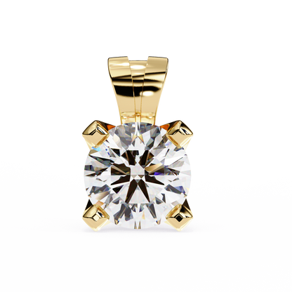2.20 CT Round Lab-Grown Diamond Sculptural Solitaire Pendant Necklace in 14K Gold & Platinum