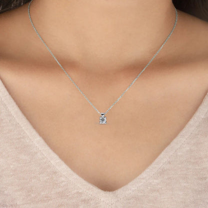 2.20 CT Round Lab-Grown Diamond Sculptural Solitaire Pendant Necklace in 14K Gold & Platinum
