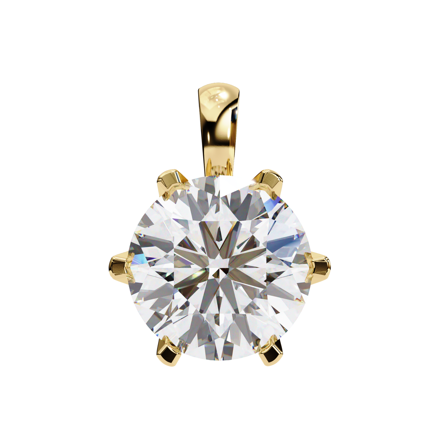2.20 CT Round Lab-Grown Diamond Crown Solitaire Pendant Necklace in 14K Gold & Platinum