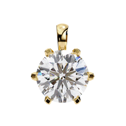 2.20 CT Round Lab-Grown Diamond Crown Solitaire Pendant Necklace in 14K Gold & Platinum