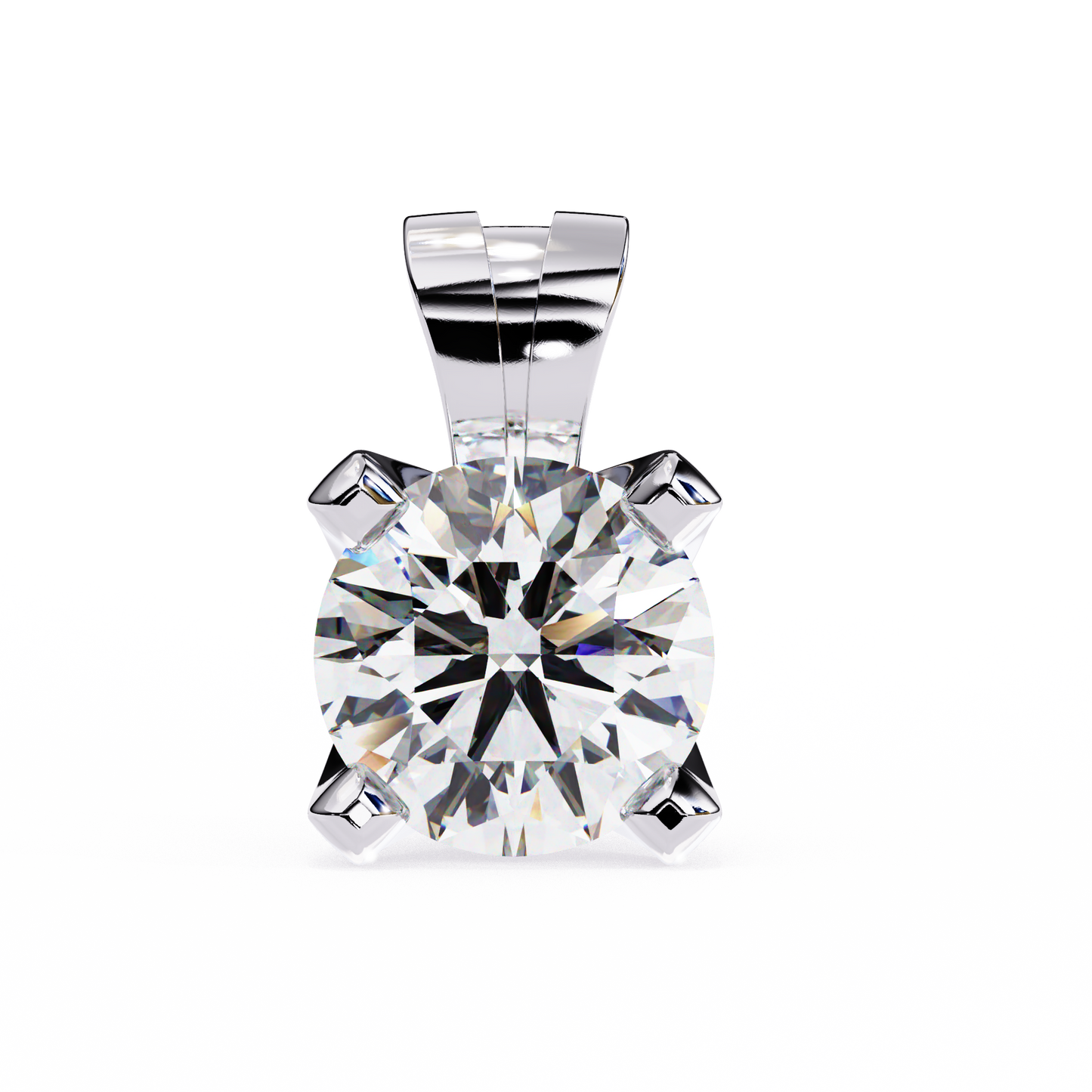 2.20 CT Round Lab-Grown Diamond Sculptural Solitaire Pendant Necklace in 14K Gold & Platinum