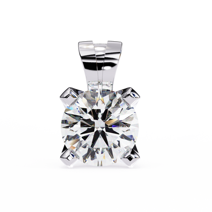 2.20 CT Round Lab-Grown Diamond Sculptural Solitaire Pendant Necklace in 14K Gold & Platinum