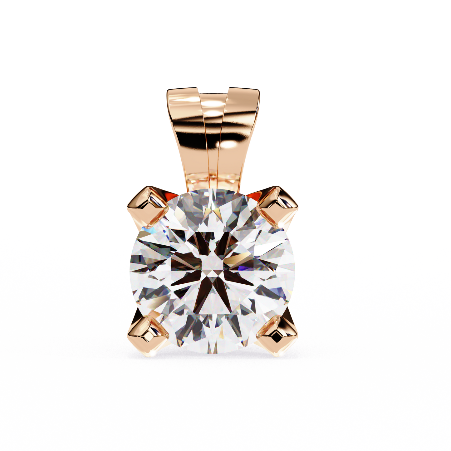 2.20 CT Round Lab-Grown Diamond Sculptural Solitaire Pendant Necklace in 14K Gold & Platinum