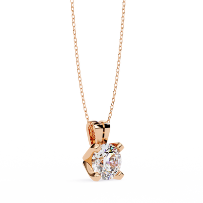 2.20 CT Round Lab-Grown Diamond Sculptural Solitaire Pendant Necklace in 14K Gold & Platinum