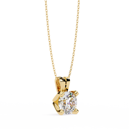 2.20 CT Round Lab-Grown Diamond Sculptural Solitaire Pendant Necklace in 14K Gold & Platinum