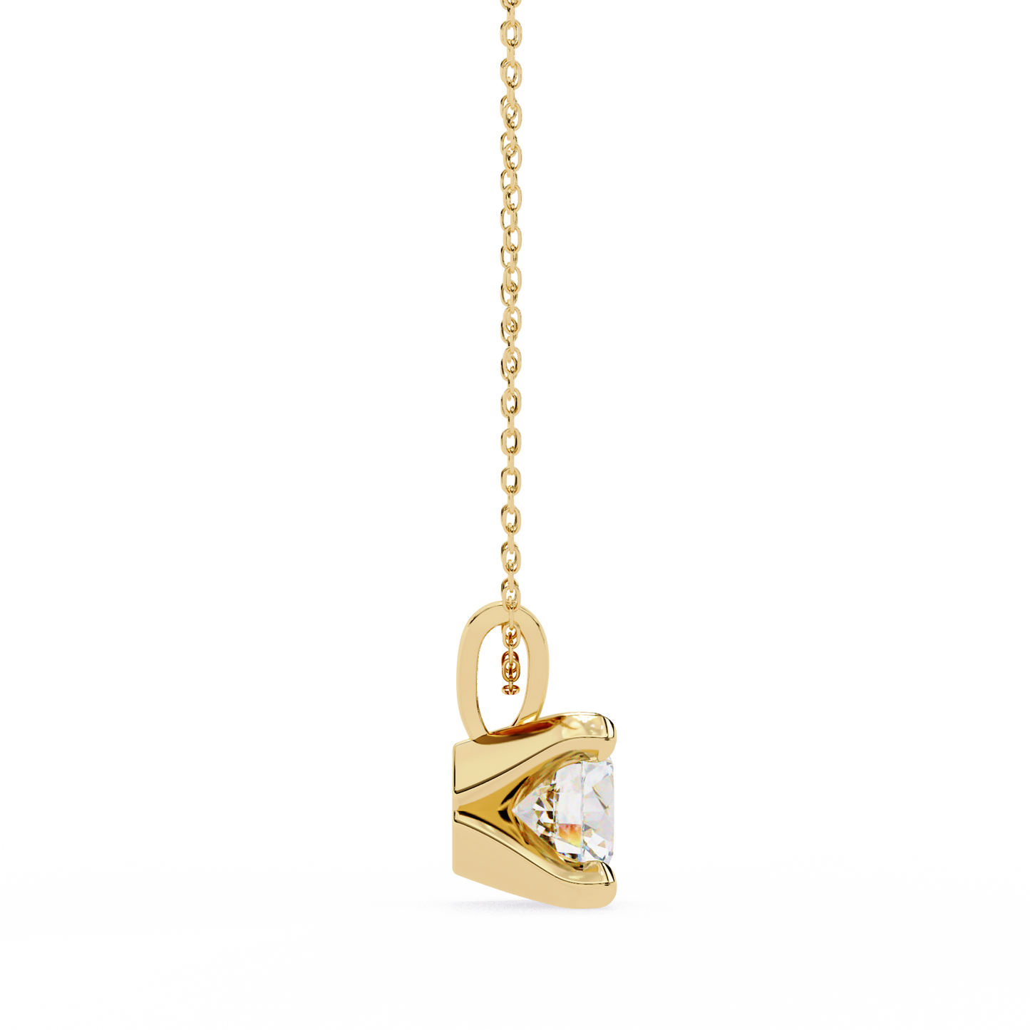 2.20 CT Round Lab-Grown Diamond Sculptural Solitaire Pendant Necklace in 14K Gold & Platinum
