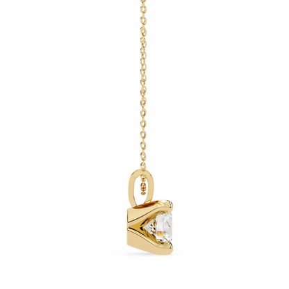 2.20 CT Round Lab-Grown Diamond Sculptural Solitaire Pendant Necklace in 14K Gold & Platinum