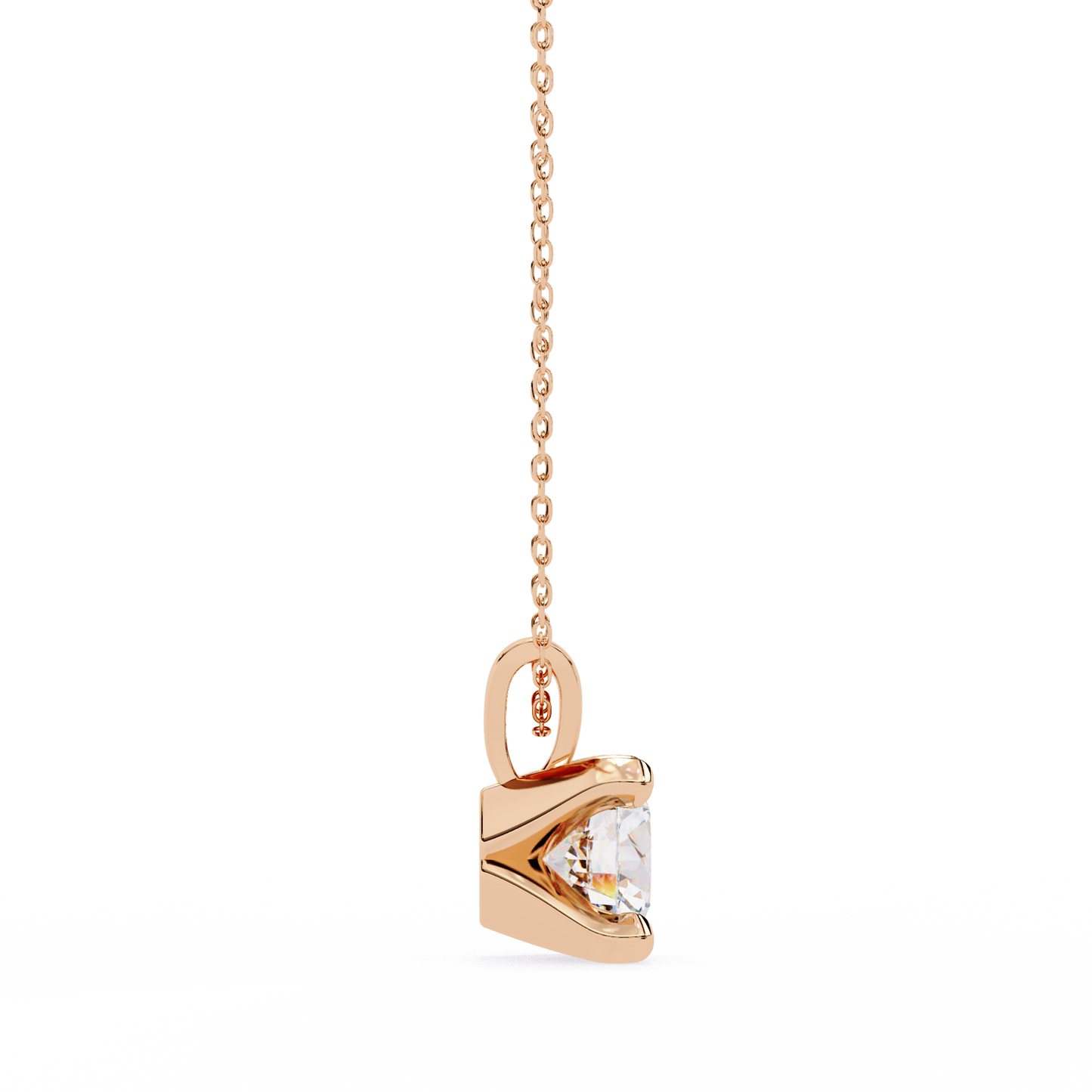 2.20 CT Round Lab-Grown Diamond Sculptural Solitaire Pendant Necklace in 14K Gold & Platinum