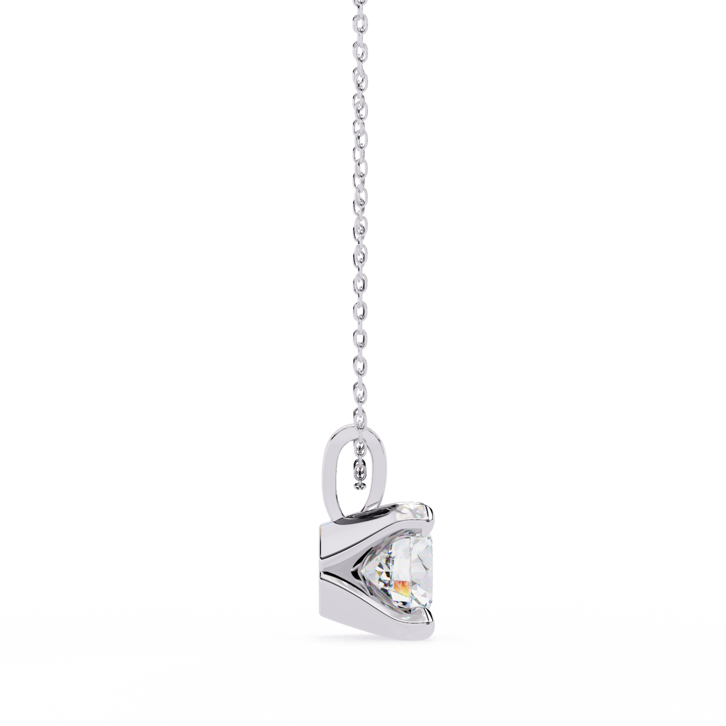 2.20 CT Round Lab-Grown Diamond Sculptural Solitaire Pendant Necklace in 14K Gold & Platinum