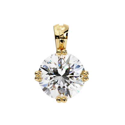2.00 CT Round Lab-Grown Diamond Double-Prong Solitaire Pendant Necklace in 14K Gold & Platinum