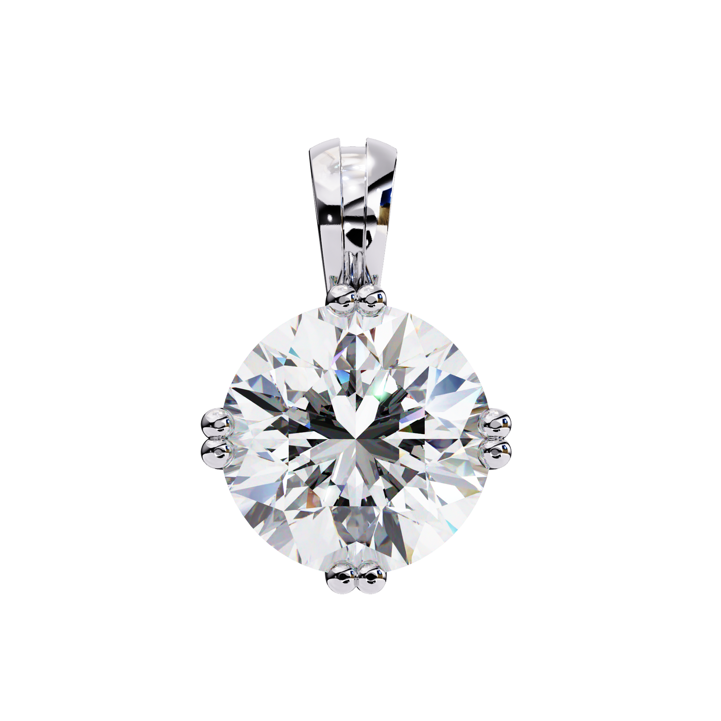 2.00 CT Round Lab-Grown Diamond Double-Prong Solitaire Pendant Necklace in 14K Gold & Platinum