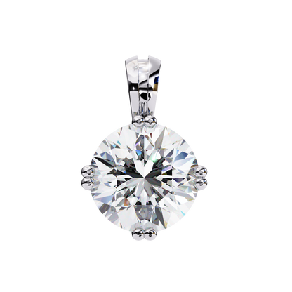 2.00 CT Round Lab-Grown Diamond Double-Prong Solitaire Pendant Necklace in 14K Gold & Platinum