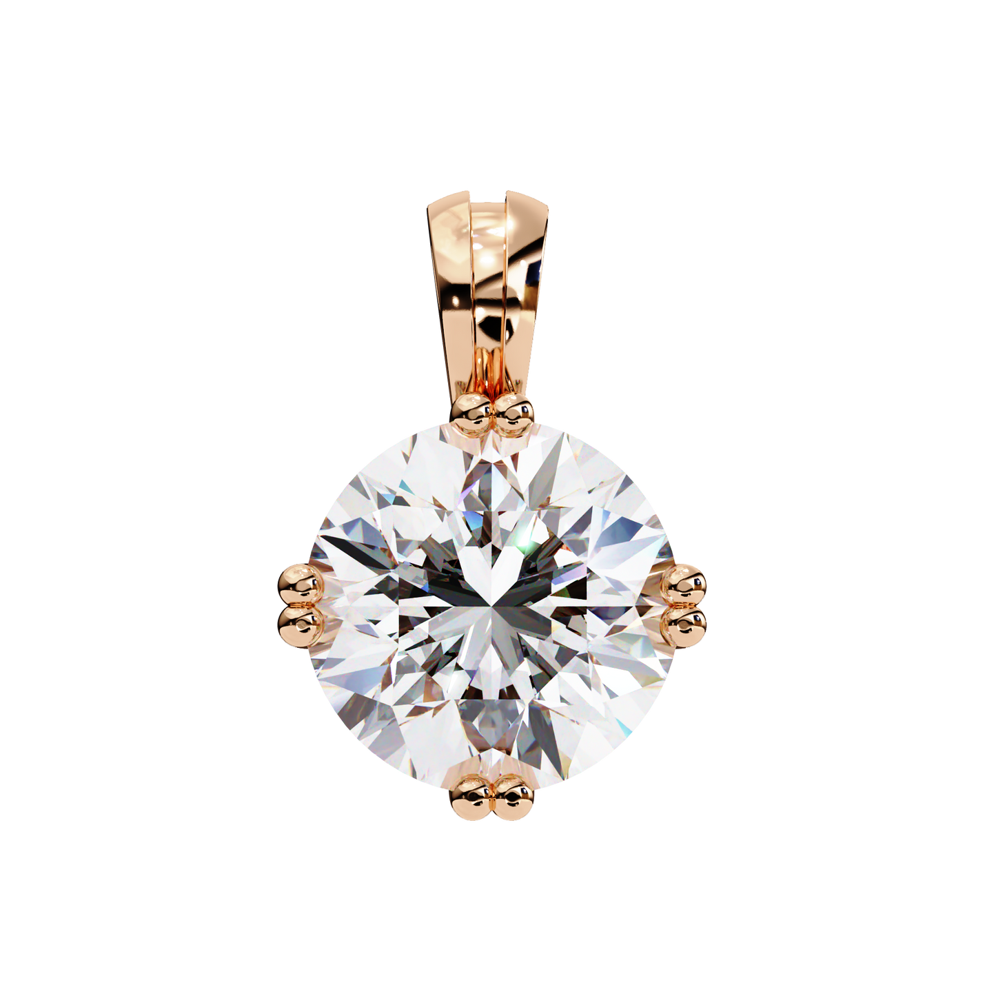 2.00 CT Round Lab-Grown Diamond Double-Prong Solitaire Pendant Necklace in 14K Gold & Platinum