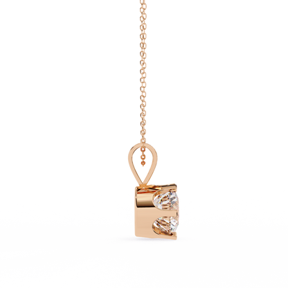 2.10 CT Round Lab-Grown Diamond Heart Bail Solitaire Pendant Necklace in 14K Gold & Platinum