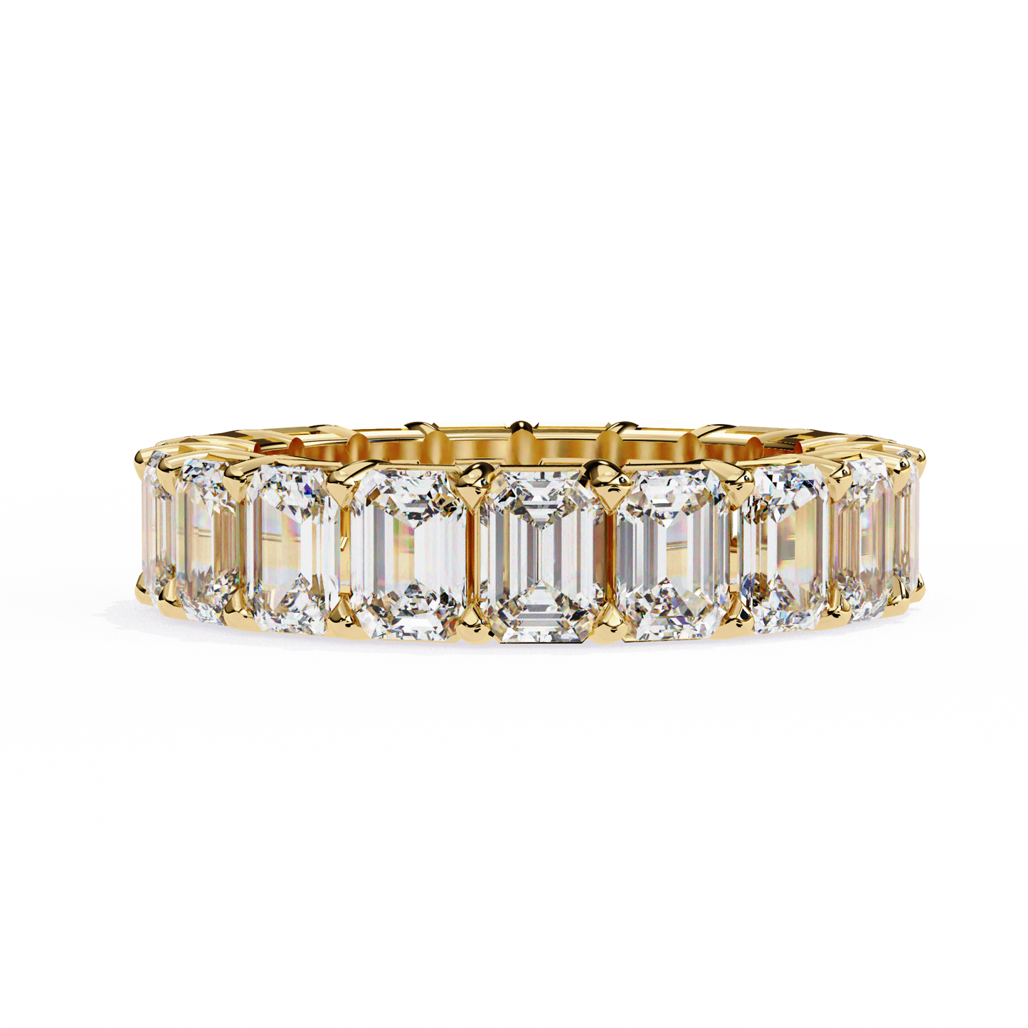4.88 CTW Emerald-Cut Lab-Grown Diamond Full Eternity Band 14K Gold
