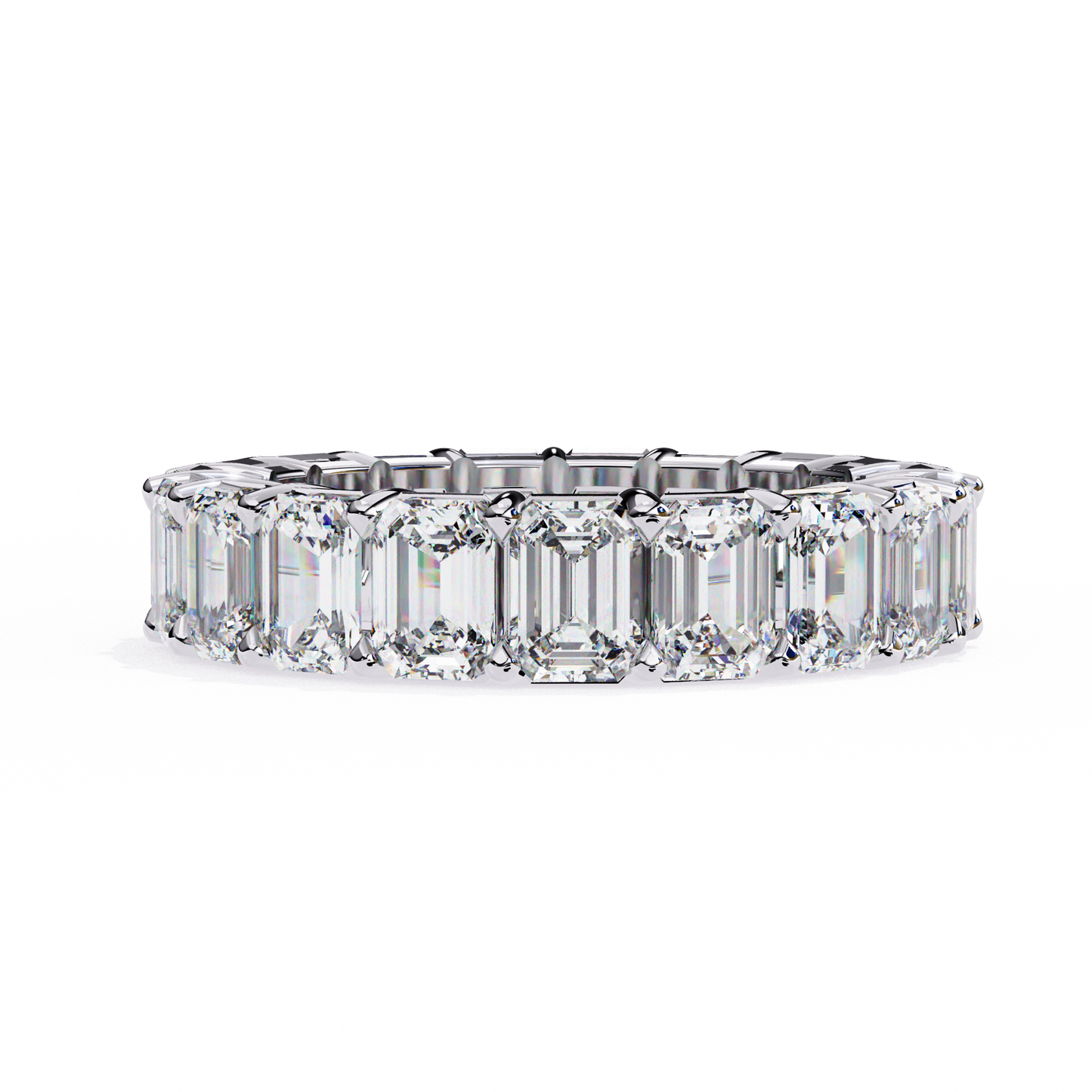 4.88 CTW Emerald-Cut Lab-Grown Diamond Full Eternity Band 14K Gold