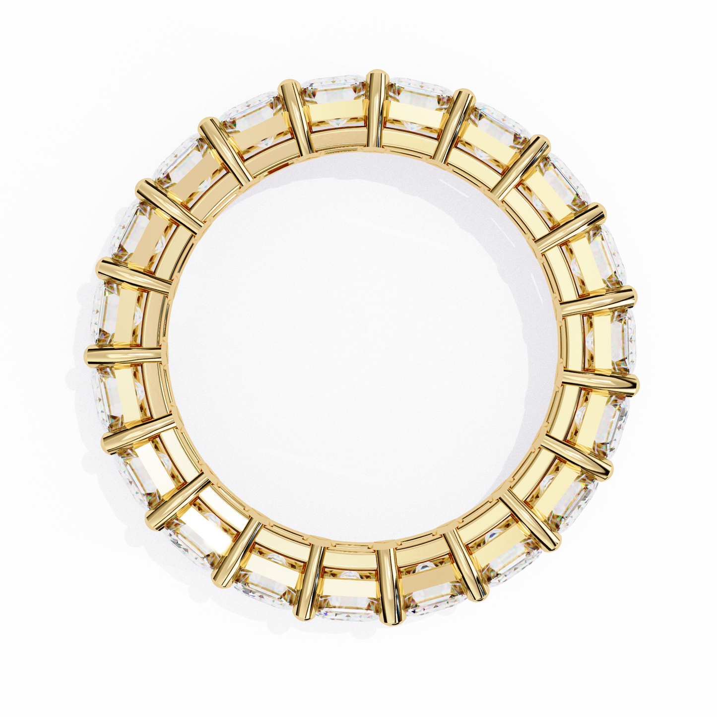 4.88 CTW Emerald-Cut Lab-Grown Diamond Full Eternity Band 14K Gold