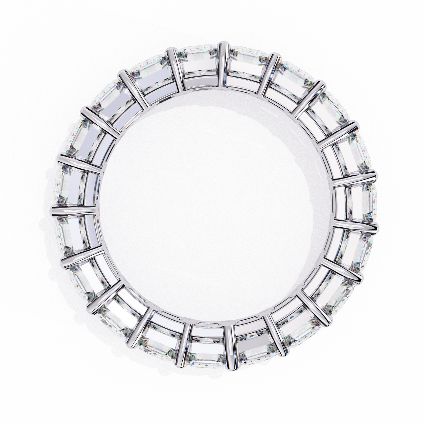 4.88 CTW Emerald-Cut Lab-Grown Diamond Full Eternity Band 14K Gold