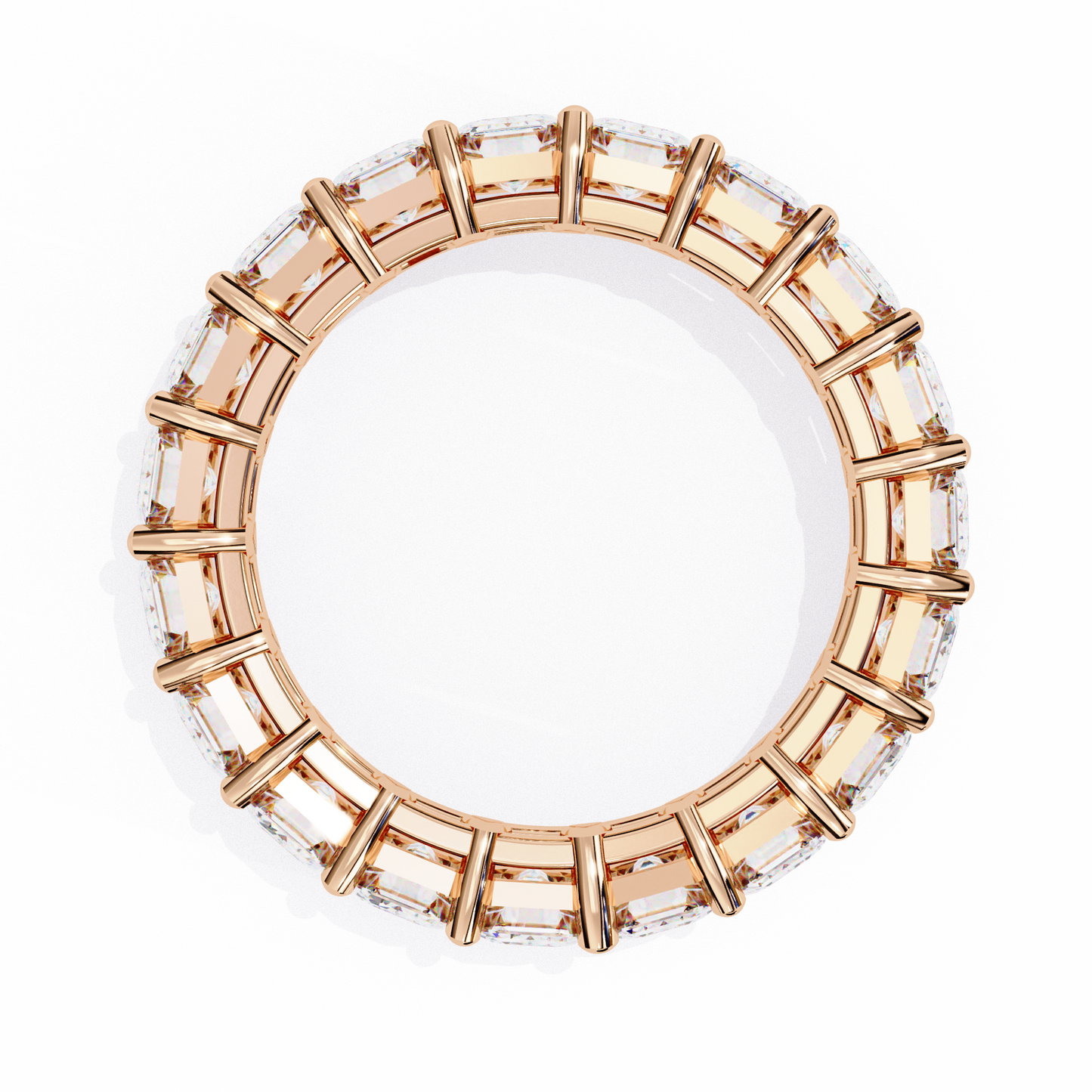 4.88 CTW Emerald-Cut Lab-Grown Diamond Full Eternity Band 14K Gold