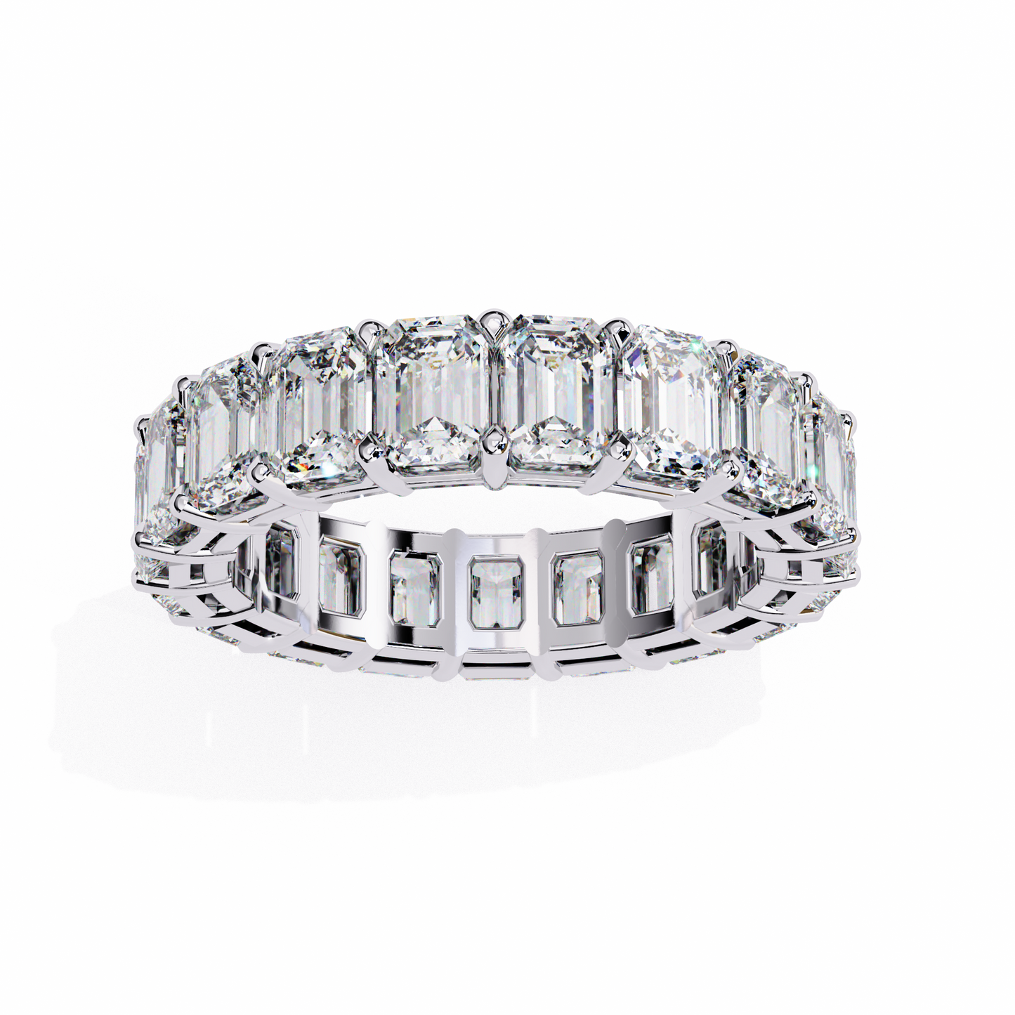 4.88 CTW Emerald-Cut Lab-Grown Diamond Full Eternity Band 14K Gold