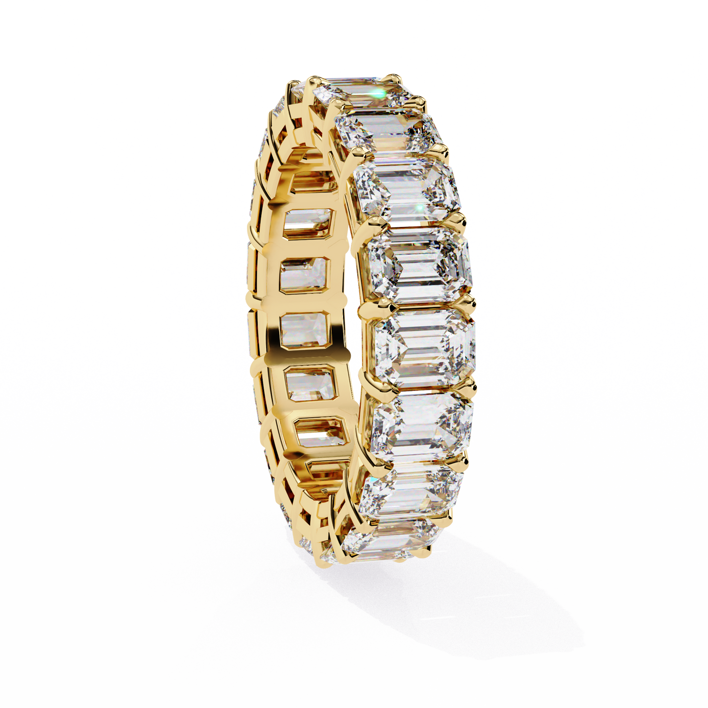 4.88 CTW Emerald-Cut Lab-Grown Diamond Full Eternity Band 14K Gold