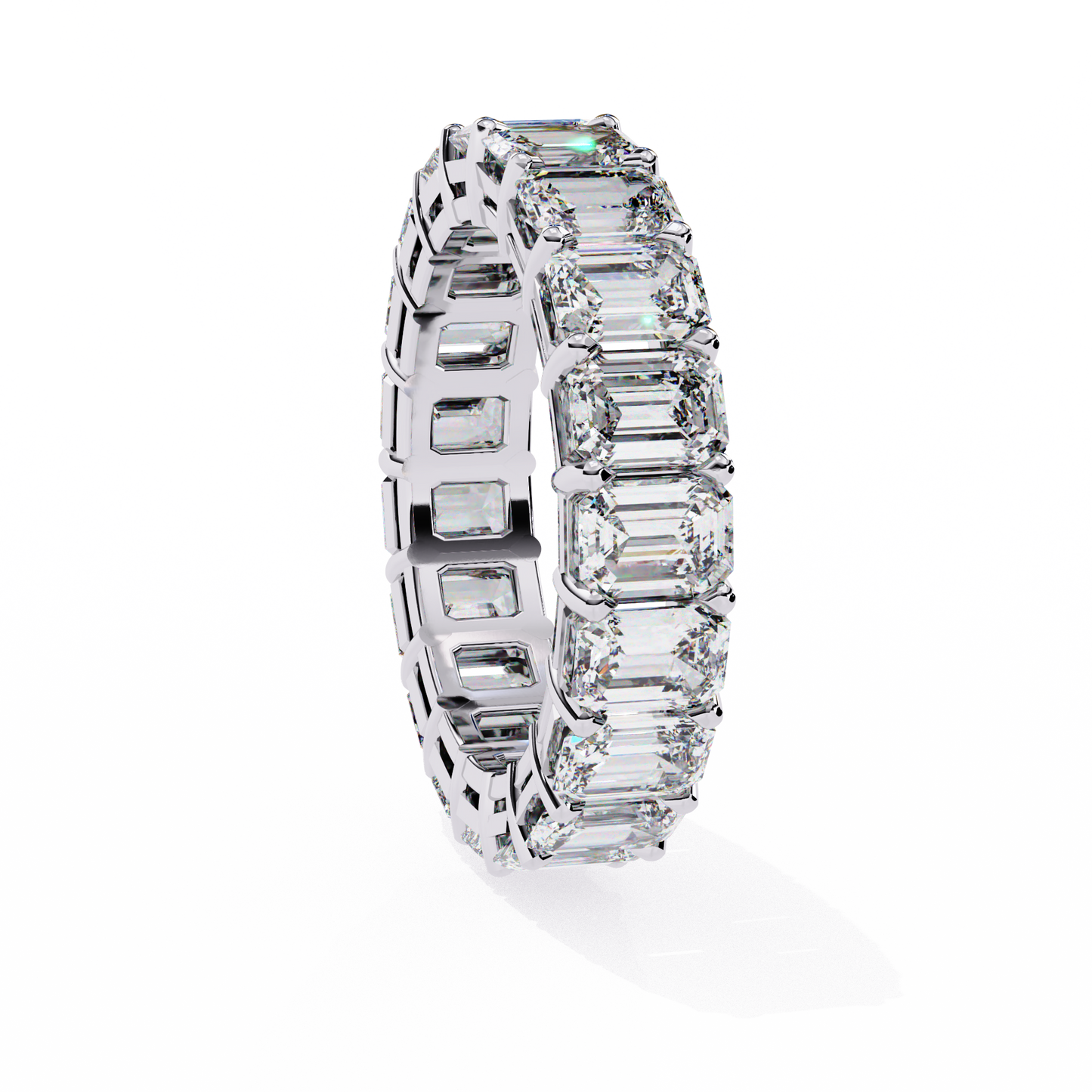 4.88 CTW Emerald-Cut Lab-Grown Diamond Full Eternity Band 14K Gold
