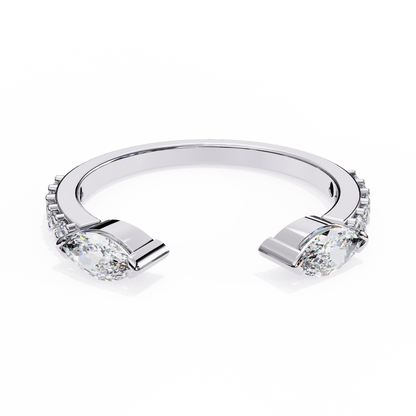 Lab Grown Diamond Marquise Cut Open Bypass Ring In 14K Gold 0.47 CTW