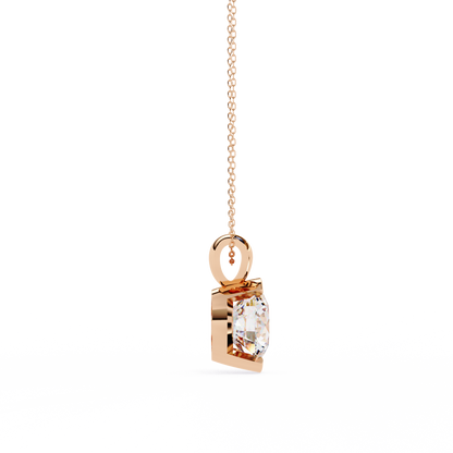 2.20 CT Round Lab-Grown Diamond Partial-Bezel Solitaire Pendant Necklace in 14K Gold & Platinum