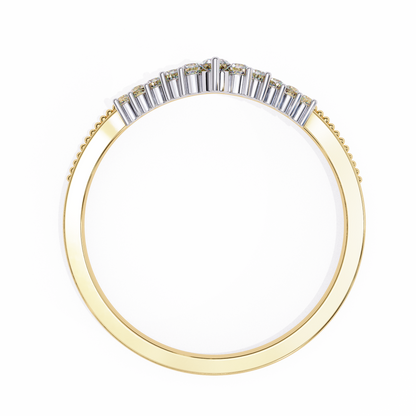 0.15 CTW Graduated Diamond Chevron Crown Wedding Band In 14K Gold