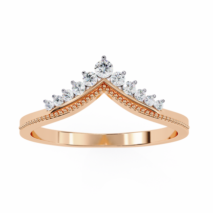 0.15 CTW Graduated Diamond Chevron Crown Wedding Band In 14K Gold
